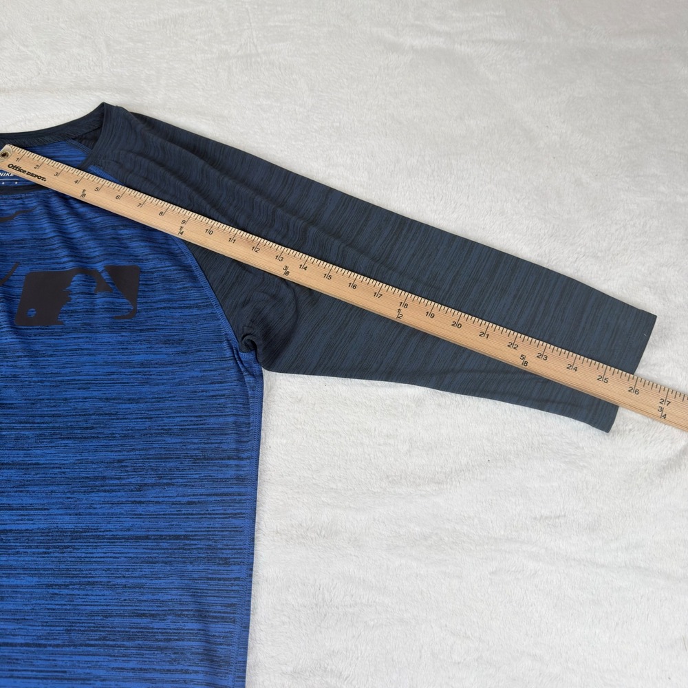 Nike MLB Dri-FIT 3/4 Sleeve Baseball Shirt Blue Heather AA8260-480 Mens Large - Picture 7 of 9